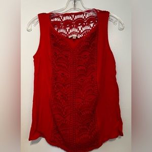 Skies are Blue Red Blouse Size S-M